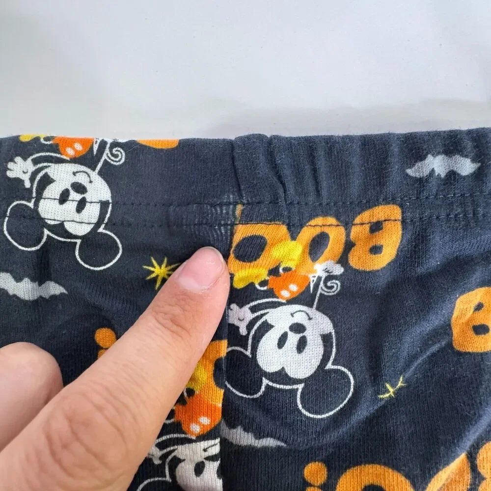 Disney Baby Mickey Mouse Halloween Pajama‎ Set Peek-A-Boo Size 24M Gray Orange